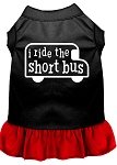 I ride the short bus Screen Print Dress Black with Red Lg (14)
