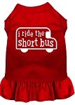 I ride the short bus Screen Print Dress Red 4X (22)