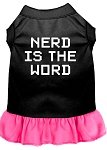Nerd is the Word Screen Print Dress Black with Bright Pink Med (12)