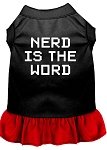 Nerd is the Word Screen Print Dress Black with Red Lg (14)