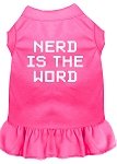 Nerd is the Word Screen Print Dress Bright Pink 4X (22)