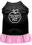 Teachers Pet Screen Print Dress Black with Light Pink Lg (14)