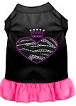 Zebra Heart Rhinestone Dress Black with Bright Pink Med (12)
