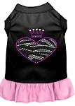 Zebra Heart Rhinestone Dress Black with Light Pink Lg (14)