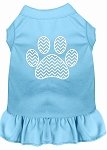 Chevron Paw Screen Print Dress Baby Blue 4X (22)