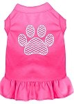 Chevron Paw Screen Print Dress Bright Pink 4X (22)