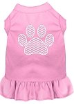 Chevron Paw Screen Print Dress Light Pink 4X (22)