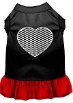 Chevron Heart Screen Print Dress Black with Red Lg (14)