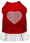 Chevron Heart Screen Print Dress Red with White Lg (14)