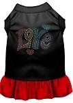 Technicolor Love Rhinestone Pet Dress Black with Red Lg (14)