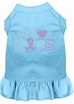 Peace Love Hope Breast Cancer Rhinestone Pet Dress Baby Blue 4X (22)