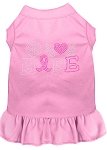 Peace Love Hope Breast Cancer Rhinestone Pet Dress Light Pink 4X (22)