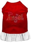Technicolor Angel Rhinestone Pet Dress Red with White Lg (14)