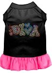 Technicolor Diva Rhinestone Pet Dress Black with Bright Pink Med (12)