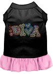 Technicolor Diva Rhinestone Pet Dress Black with Light Pink Lg (14)