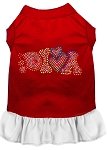 Technicolor Diva Rhinestone Pet Dress Red with White Lg (14)