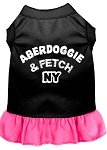 Aberdoggie NY Screen Print Dress Black with Bright Pink Med (12)