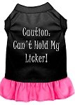 Can't Hold My Licker Screen Print Dress Black with Bright Pink Med (12)