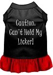Can't Hold My Licker Screen Print Dress Black with Red Lg (14)