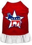 Democrat Screen Print Dress Red with White Lg (14)
