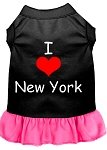 I Heart New York Screen Print Dress Black with Bright Pink Med (12)