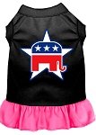 Republican Screen Print Dress Black with Bright Pink Med (12)