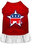 Republican Screen Print Dress Red with White Lg (14)
