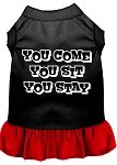 You Come, You Sit, You Stay Screen Print Dress Black with Red Lg (14)