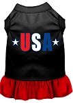 USA Star Screen Print Dress Black with Red Lg (14)