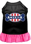 Bonely in America Screen Print Dress Black with Bright Pink Med (12)