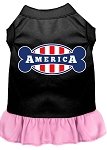 Bonely in America Screen Print Dress Black with Light Pink Lg (14)