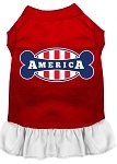 Bonely in America Screen Print Dress Red with White Lg (14)