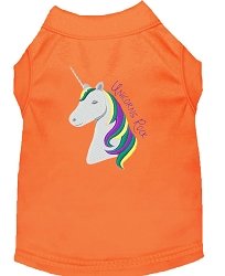 Unicorns Rock Embroidered Dog Shirt Orange Lg (14)