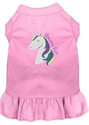 Unicorns Rock Embroidered Dog Dress Light Pink 4X (22)