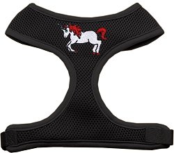 Unicorn Embroidered Soft Mesh Harness Black Extra Large