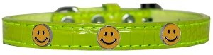 Happy Face Widget Croc Dog Collar Lime Green Size 10