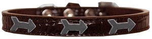 Arrows Widget Croc Dog Collar Chocolate Size 10