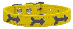 Arrow Widget Genuine Leather Dog Collar Yellow 10