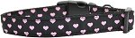 Pink and Black Dotty Hearts Nylon Cat Collar