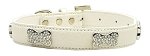 Faux Croc Crystal Bone Collars White Extra Small