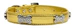 Metallic Crystal Bone Collars Gold Extra Small