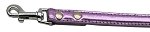 Metallic Crystal Bone Collars Purple 1/2" Matching Plain Leash