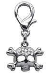 Lobster Claw Skull Charm  Clear