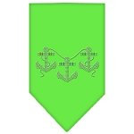 Anchors Rhinestone Bandana Lime Green Large