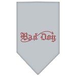 Bad Dog Rhinestone Bandana Grey Large