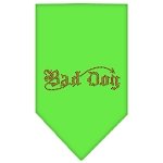 Bad Dog Rhinestone Bandana Lime Green Large