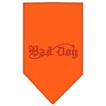 Bad Dog Rhinestone Bandana Orange Large