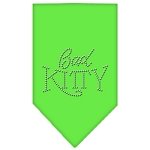 Bad Kitty Rhinestone Bandana Lime Green Large