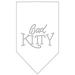 Bad Kitty Rhinestone Bandana White Large