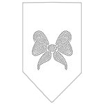 Bow Rhinestone Bandana White Large